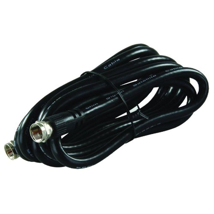 Coaxial Cable RG6 With Threaded Connections 6 Foot Length Black 47425