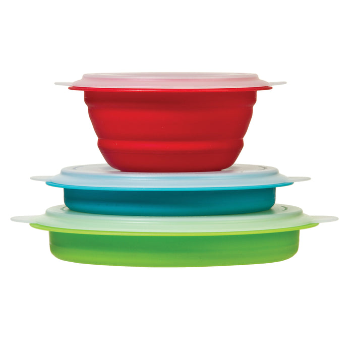 Prepworks Collapsible Storage Bowls with Lids (Set of 3)