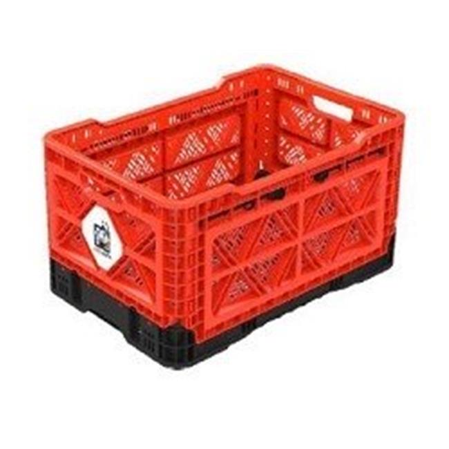 BIGANT Heavy Duty Collapsible & Stackable Plastic Milk Crate Orange