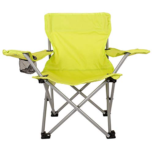 Kids Quick Folding Arm Chair, with Cupholder and Carry Bag - Lime Green