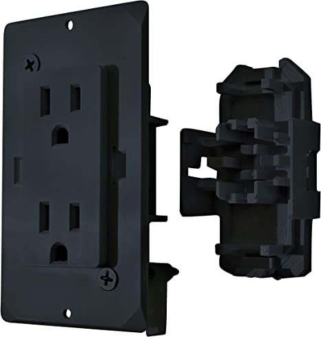 Decor Receptacle with Cover - 15A, 125V, Black