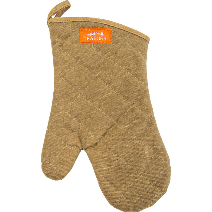 BBQ Mitt- Brown Canvas And Leather