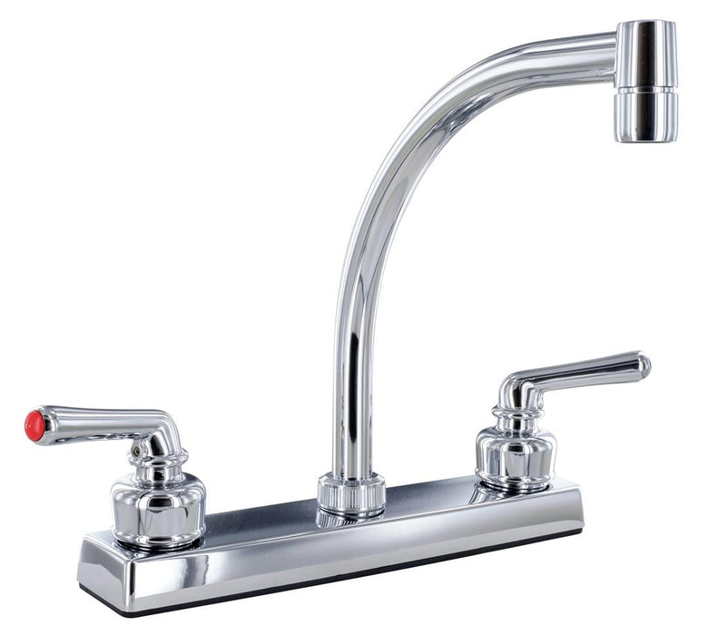 2-Handle Kitchen Faucet - 8  Hi Arc Tubular Spout - Chrome
