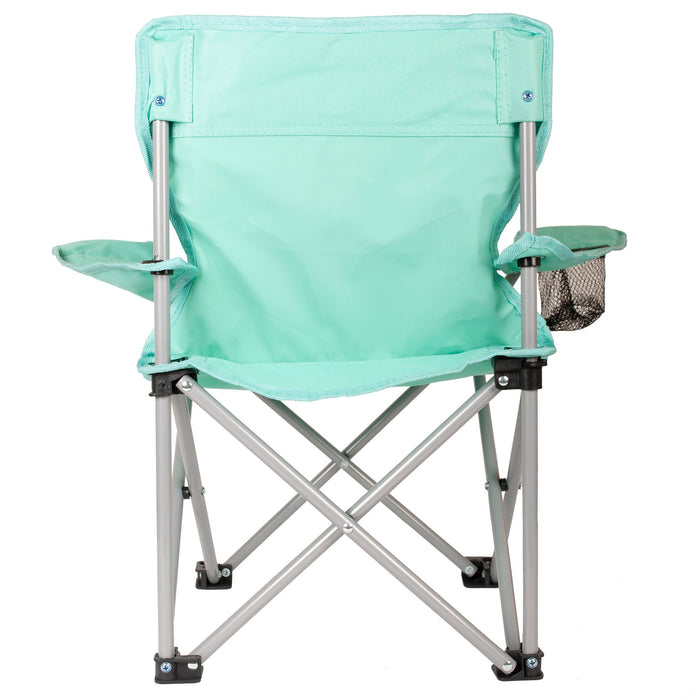 Kids Quick Folding Arm Chair, with Cupholder and Carry Bag - Neon Blue