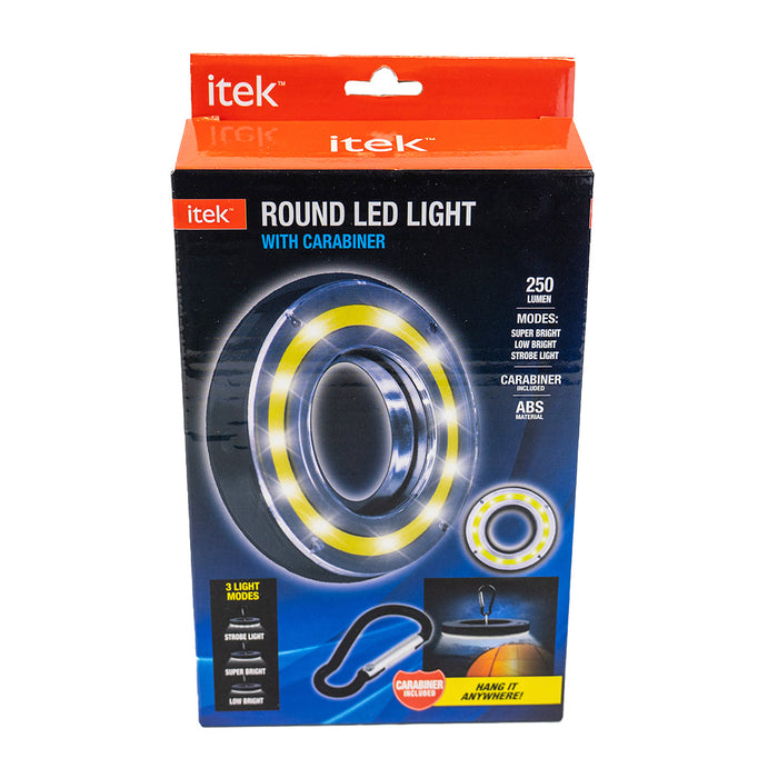 Round LED Light with Carabiner
