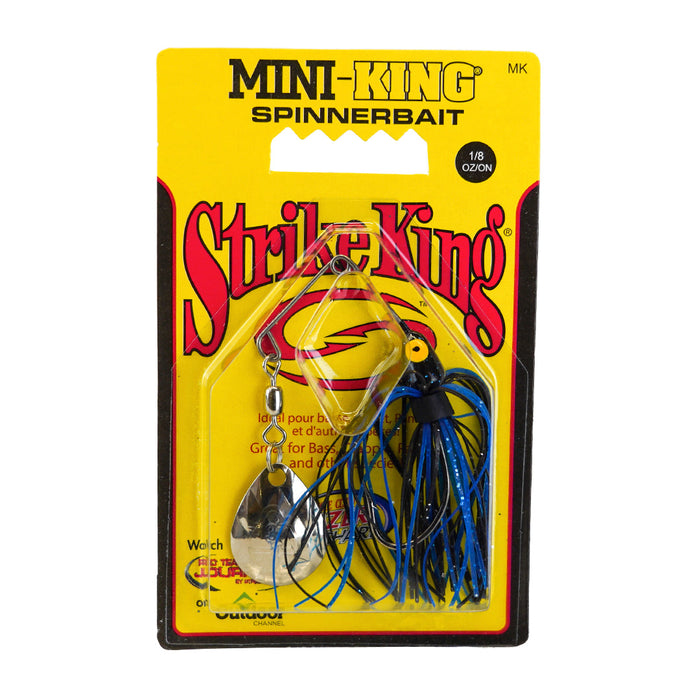 Strike King Mini-King Spinnerbait Lure 1/8oz Black Blue