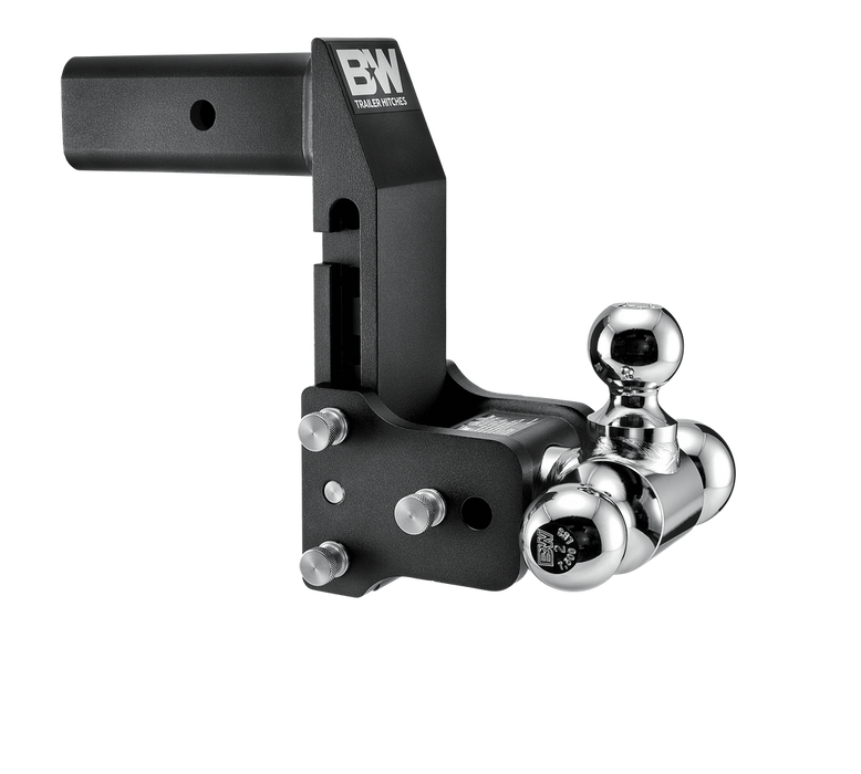 Black Tow & Stow Hitch (7" drop x 7.5" rise) Tri Ball (2" x 2-5/16") for 2.5" Receiver